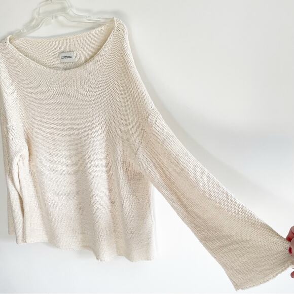 Massimo Dutti Cream Knit Open Neck Sweater - Picture 6 of 12